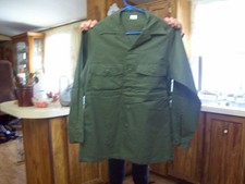 VTG Vietnam 80s US Army Utility Shirt Mens Sz 15.5 x 31 Olive OG-507 Dura Press