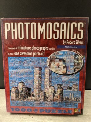 new Photomosaics NYC SKYLINE Twin Towers 1,026 Pieces Sealed Jigsaw Puzzle