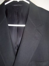 BA495- MINT Canali LIGHT SILKY WOOL CANVAS WEAVE BLACK BLAZER - 40R