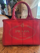 Prada Canapa Mini Canvas Tote Bag