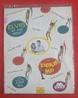Elvis SEALED Promotional Item from Movie Tickle Me 1965 with feathers inside bac