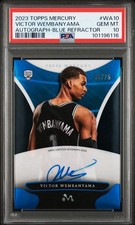 Topps Mercury #WA10 Victor Wembanyama Autograph Blue Refractor PSA 10 Card 55/75