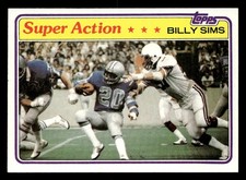 Billy Sims 1981 Topps Super Action Rookie Card #473 Detroit Lions. rookie card picture