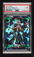 2024 Panini Prizm Fireworks Green Ice Michael Penix Jr #16 PSA 9 MINT 05ns