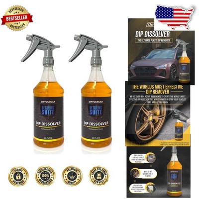 Genuine Dip Dissolver 32oz 2pk - Easy Plasti Dip Paint Stripper, Safe Formula