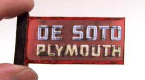1/24 Diorama Vintage Desoto Plymouth Outdoor Dealer Neon Looking 2-Sided Sign