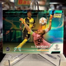2021-22 Topps Stadium UCL Felix Mambimbi Green Electric Refractor RC SSP /125