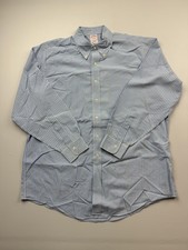 Brooks Brothers Dress Shirt Mens 17 34 Blue Stripe Non Iron Button Down