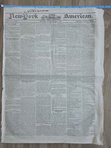 original  New York Americ newspaper  1827 politics american history, Greece