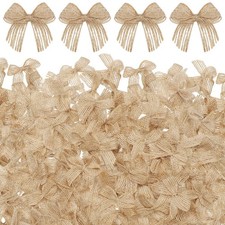 150 PCS Mini Gingham Ribbon Bow Checkered Buffalo Plaid Xmas Decor Linen Craft