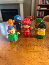 Fisher-Price Little People Lot of 7 Figures John Deere Firefighter Police and Co