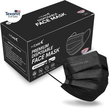 Made in USA Disposable Face Masks, 4-Ply ASTM Level 3 Medical Grade, Breathable