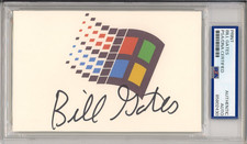 SIGNED Bill Gates Microsoft Founder Windows Logo Card PSA DNA COA AUTOGRAPH AUTO