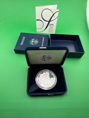 2006-W American Silver Eagle PROOF 1 Oz Silver - Coin & Box & COA