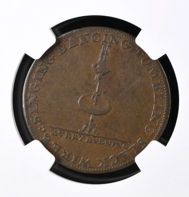 1790'S Great Britain 1/2 Penny Middlesex Lyceum Copper D&H-362A NGC XF 40 BN - Image 4 of 4