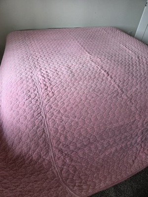 Vintage Bella Notte Quilted Coverlet Comforter QUEEN Rose Pink