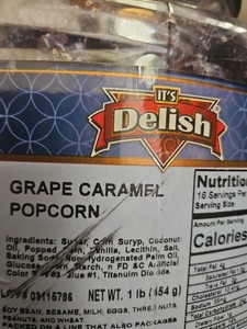 Gourmet Purple Grape Flavored Popcorn by It's Delish 1 Lb