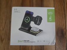 WIRELESS CHARGING STATION 3 IN 1 MAGNETIC/ NIGHT LIGHT FOLDABLE WHITE