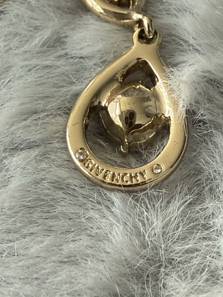 Pendientes araña de cristal Givenchy piedras rosa rubor dorado - Auténticos Foto 3 de 4