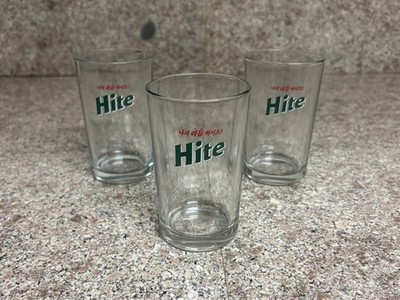 Set of 3 Hite Korean Beer Glasses 4.25'' NWOB