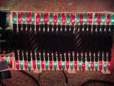 100 ct. Green and Red Faceted Lights