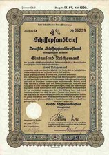 Deutsche Schiffspfandbriefbank AG 1941 Berlin Bremen Hamburg Commerzbank 1000 RM