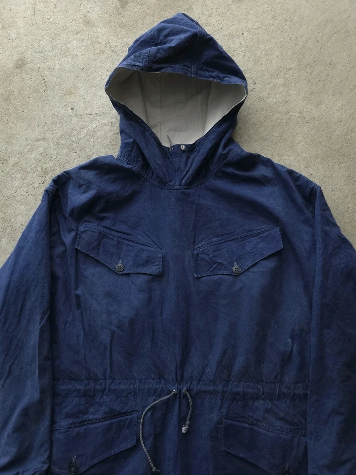 Parka anorak azul blanco XL reversible vintage años 50 60 ejército francés Foto 2 de 4