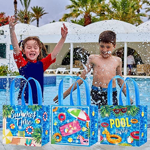 12 Stück Pool Party Gastgeschenke Geschenktüten Sommer Strand Schwimmen Motiv Vlies Geschenk - Bild 7 von 7