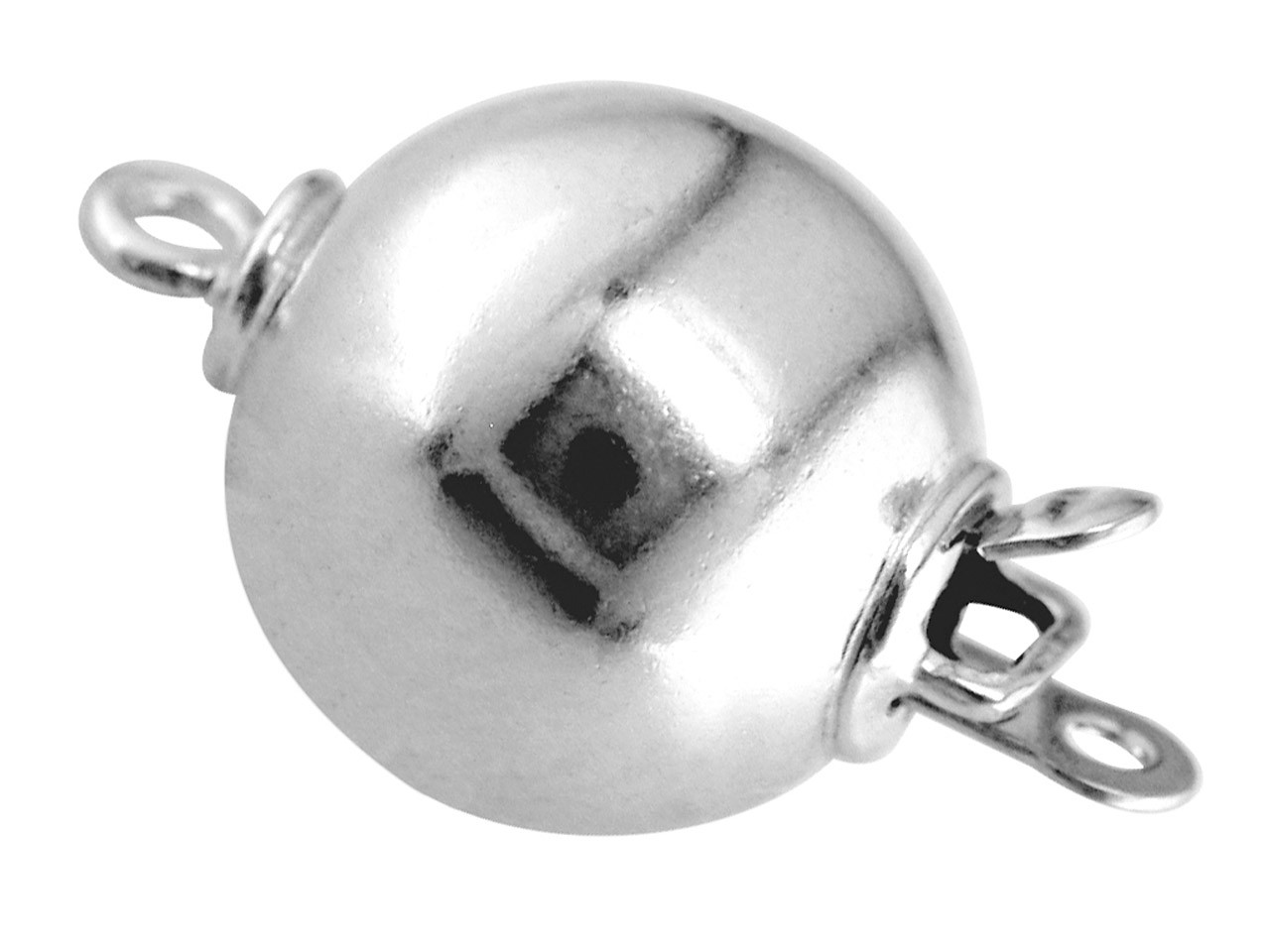 9ct White Gold Round Ball Jewellery Clasps Strong Clasp Findings Necklace 8mm