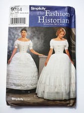 Simplicity 9764 Crinoline hoopskirt and Petticoat historical pattern Sz 14-20