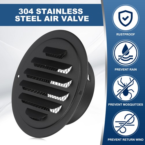 4 Inch Round Air Vents, 4 Pcs Outlet Vents Cover Bulk Cover Black - Picture 3 of 6