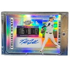 2019 Contenders Optic Draft Picks Nick Lodolo College Ticket Auto #13