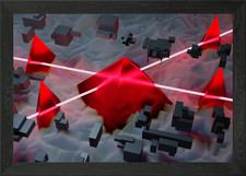 Quadro stampa su tela poster arte da parete con cornice piramide laser