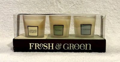 White Barn Candle Co Fresh & Green Mint - Basil - Cypress Votive Set