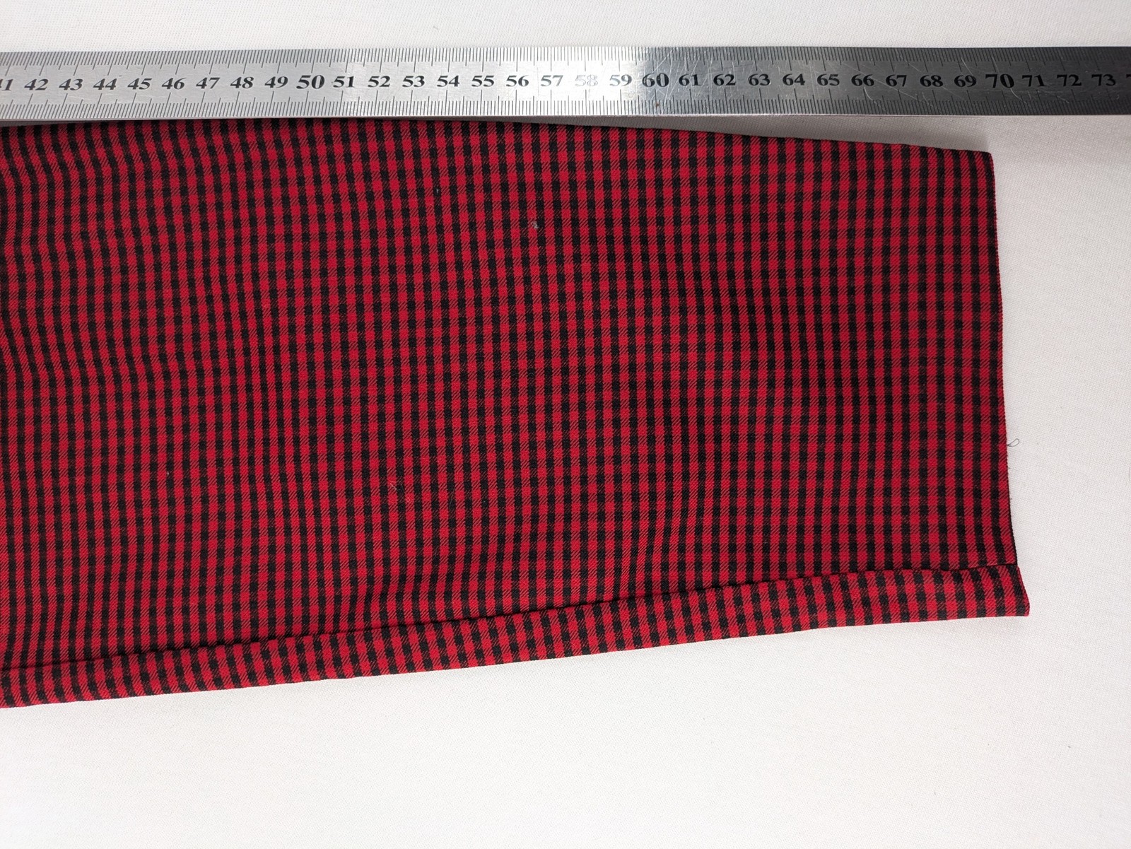 ZARA Mens Trousers XL Red Black Gingham Check Slim Fit Stretch Pants image 5
