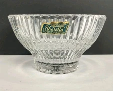 Vintage Violetta Italian Lead Crystal Footed Bowl Mini Compote Dish 4.5”