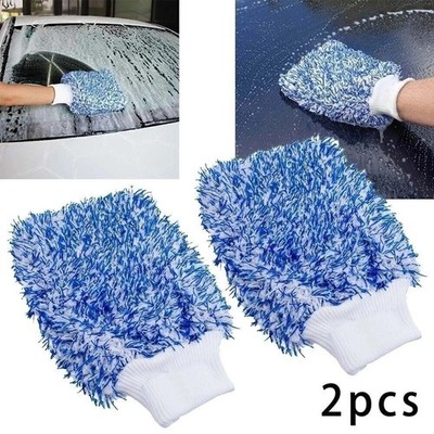2X Autowaschhandschuh Handschuh Luxus Mikrofaser Waschen Detailing Reinigungsmit Towelogy