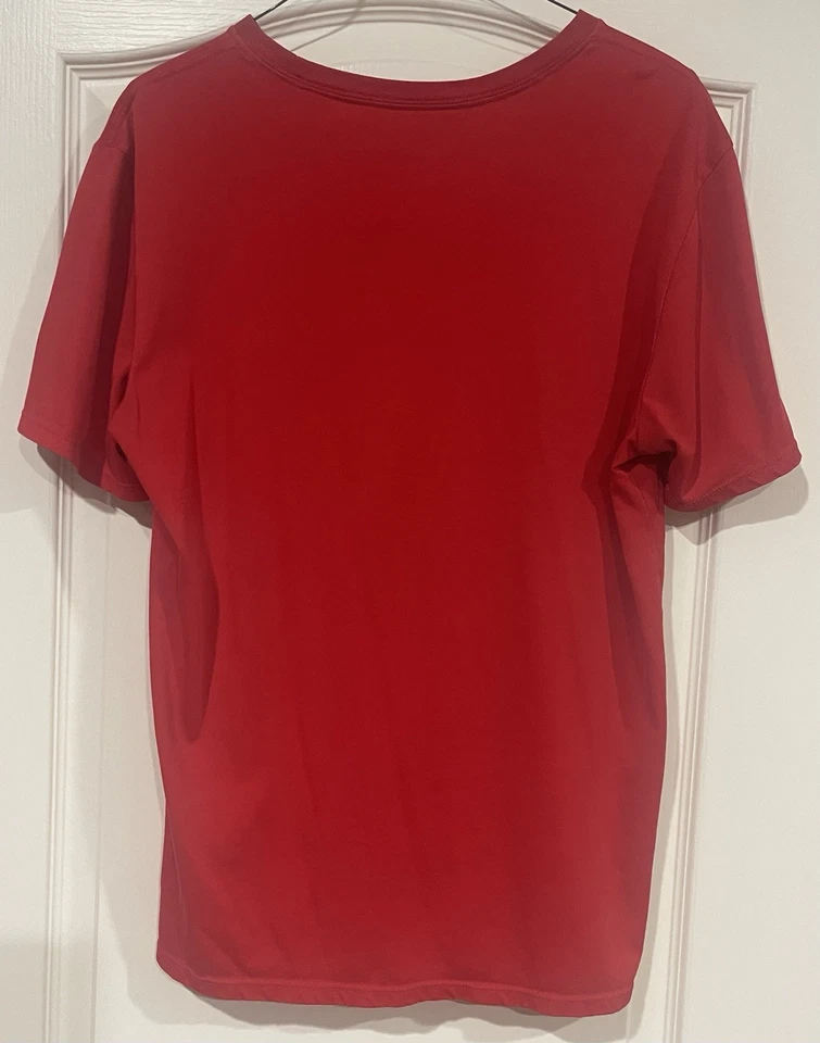 NIKE ELITE DRI-FIT RED TEE SHIRT-SWOOSH ATHLETIC CUT-SHORT SLEEVE-SIZE MEDIUM - Image 3 of 4