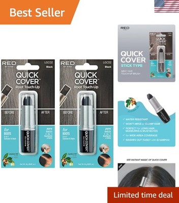 Water-Resistant Temporary Hair Color Concealer Stick - 2 Pack for Roots & Beard