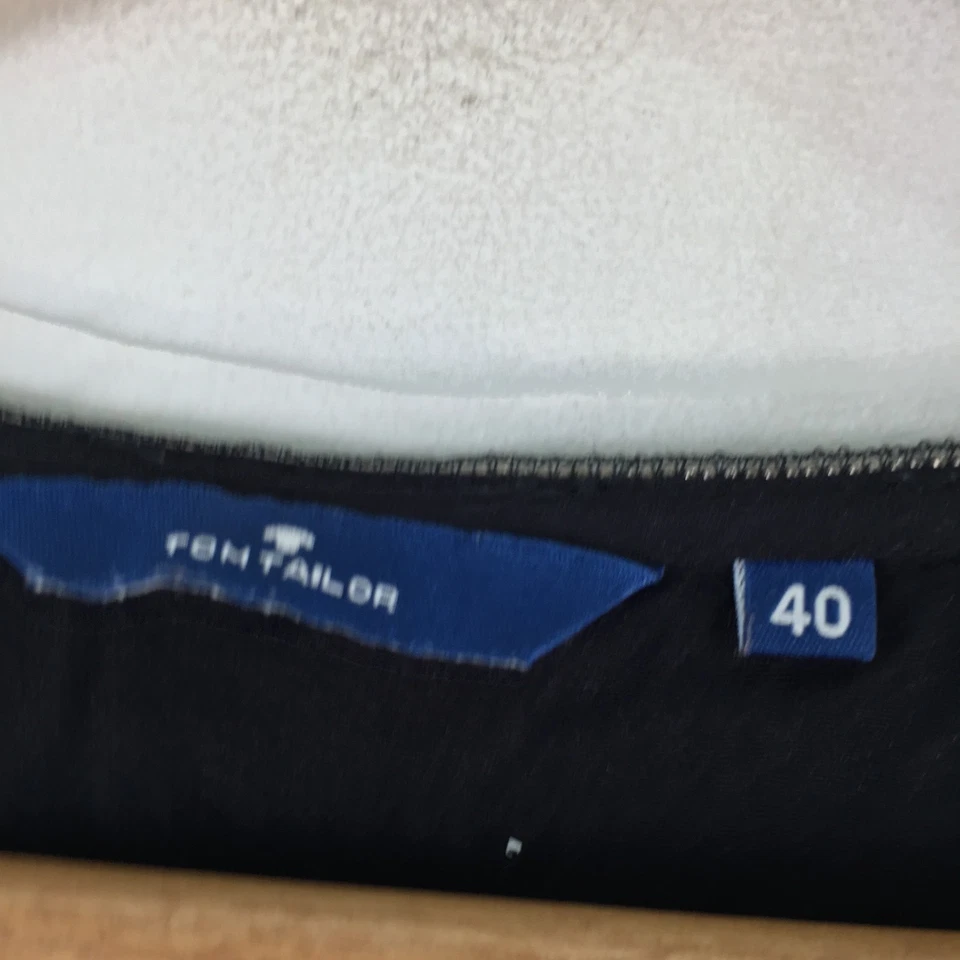 Tom Tailor Mujer Top Talla 40 Aus 12 Negro Manga Larga Viscosa 115360 Foto 3 de 4