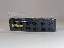 Genuine Nikon Camera Neck Strap New Sealed OEM Black Yellow Logo