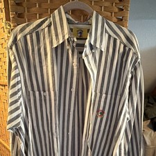 Vintage Duck Head Men’s L Stripe Cotton Long Sleeve Button-Up Shirt Made in USA