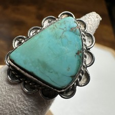 Vintage Navajo Sterling Silver Turquoise Ring Size 5