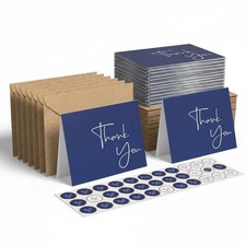 100 Pack Thank You Cards With Envelopes Bulk Set Stickers - 4x6 inch Blank ...