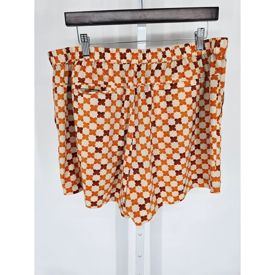 Шорты женские Tilley Anthropologie размер XL Tech Slk оранжевые модный принт шелк - Изображение 3 из 4