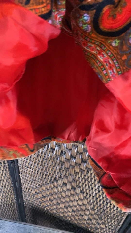 Isaac Mizrahi женщин красный/черный пейсли вельветовая куртка блейзер, с подкладкой, размер L - Изображение 4 из 4