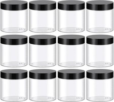 4 Oz Plastic Container Jars with Lids BPA Free, Empty Round Clear Cosmetic