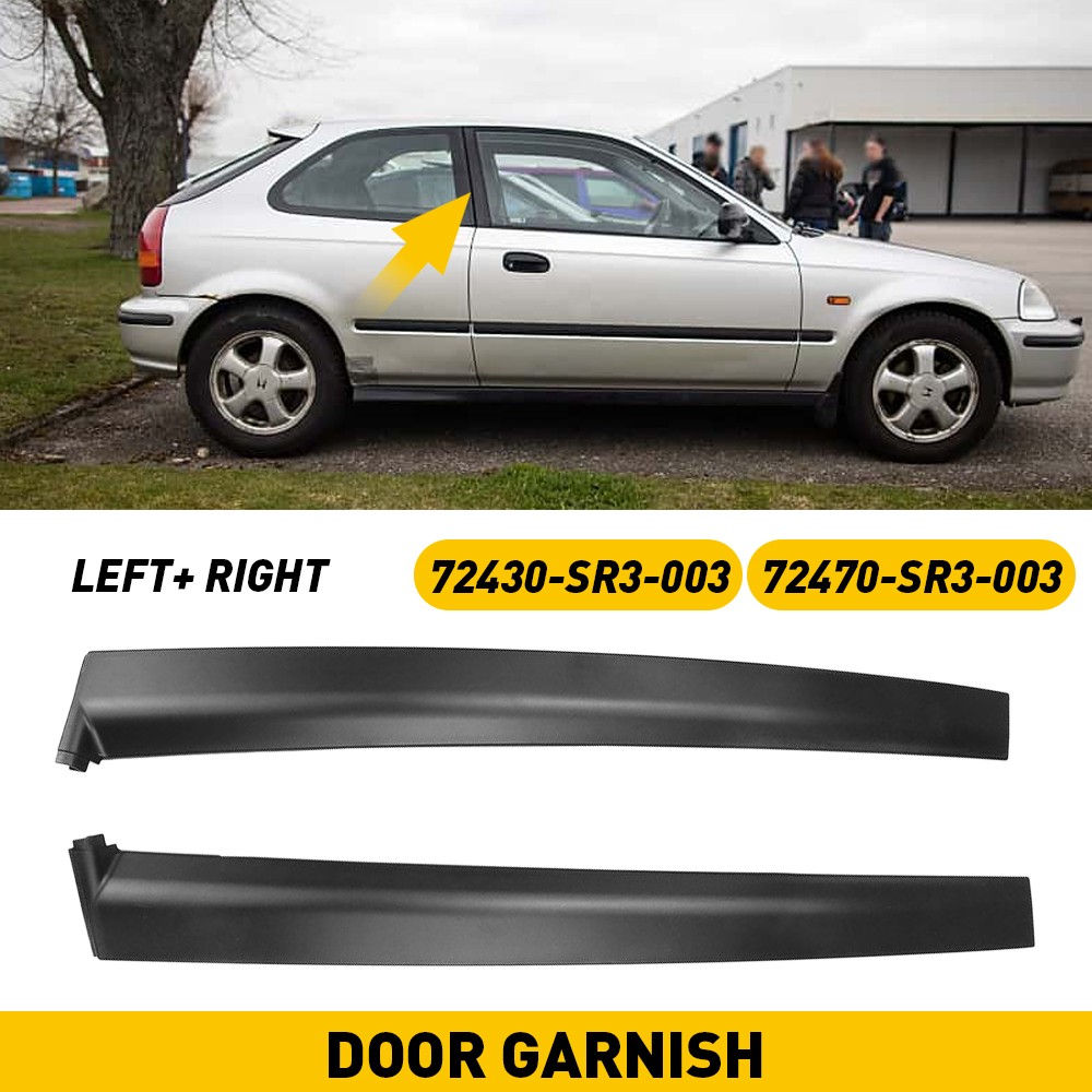 DRIVER & PASSENGER SIDE DOOR GARNISH TRIM PILLAR SASH FOR 1992-1995 HONDA CIVIC