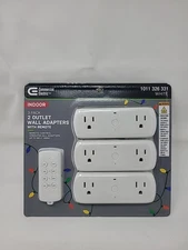 Commercial Electric 2-Outlet Wall Adapters w/ Remote 3-Pack Indoor White, New