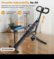 MERACH Foldaway Exercise Bike, Adjustable Seat, LCD Time/Calories, Grey/Blue